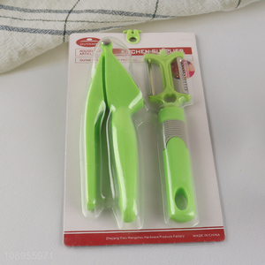 High Quality Garlic Press Mincer and Double Sided Peeler Set Kitchen Tools