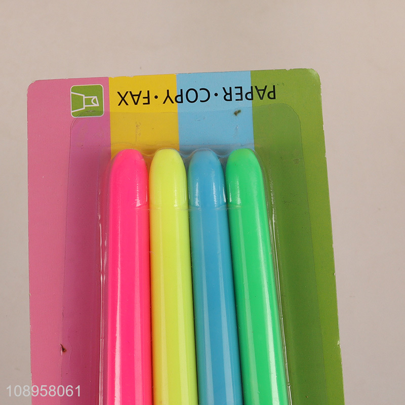 Best selling 4pcs students school office highlighter pen set