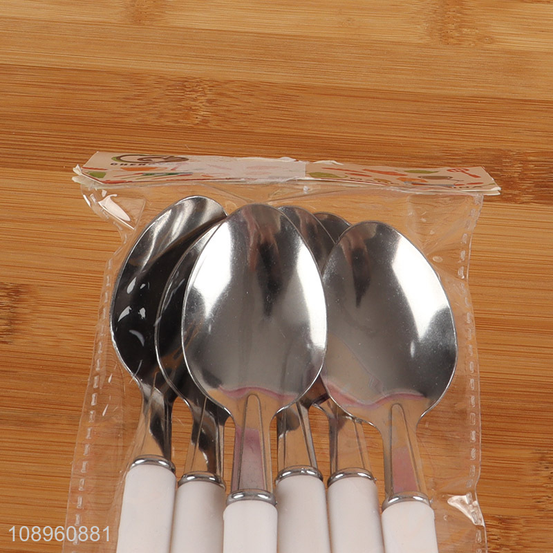 Best sale 6pcs stainless steel cutlery spoon set for home restaurant