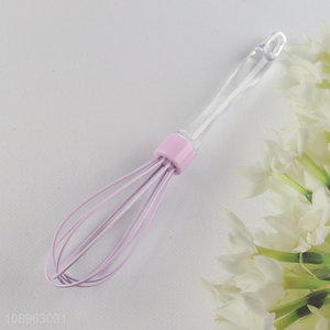 New Arrival Silicone Balloon Egg Whisk with Clear Plastic Handle