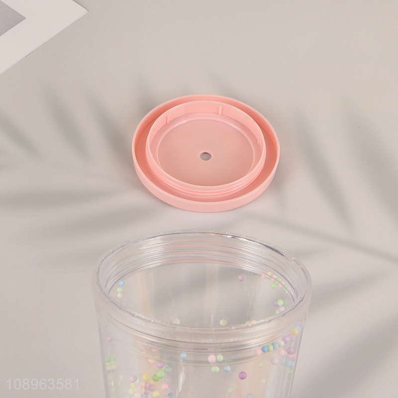 Top selling plastic water cup drinking cup with lid&straw