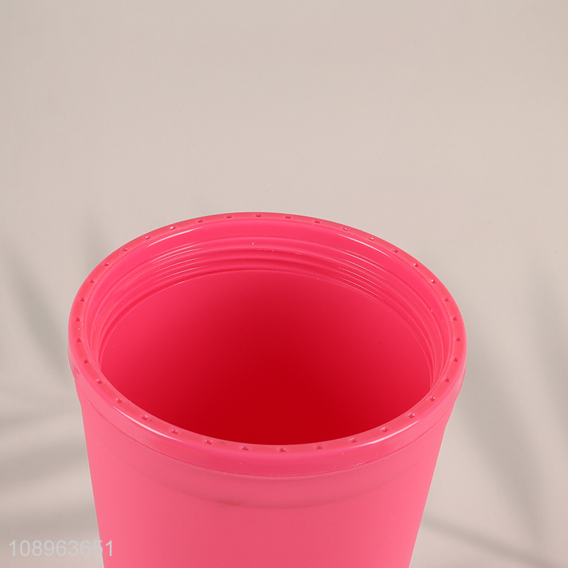 Top sale bpa free 660ml plastic cup with lid&straw