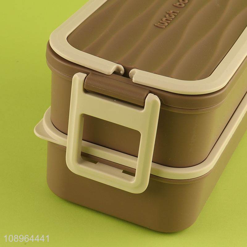 Factory Price 1800ML 2 Layers Plastic Bento Lunch Box for Students Adults