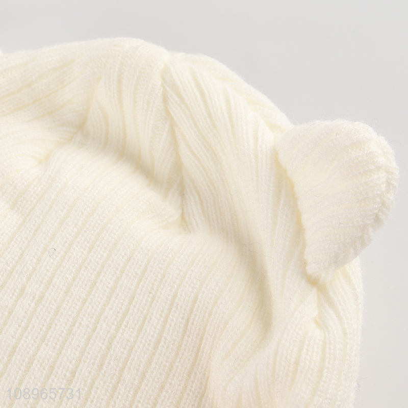 Good Quality Cute Bear Ear Beanie Winter Knit Hat Cuffed Beanie Cap