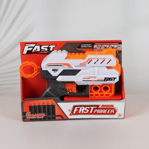 Top products UV printing soft bullet gun toy with 6darts