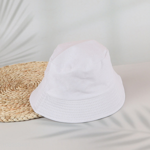 Hot sale white simple cotton bucket hat fisherman hat wholesale