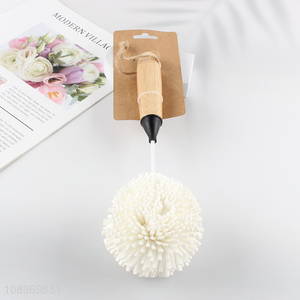 New Product Stemware Wine Glass Cleaning Brush with Bamboo Handle