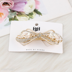 Wholesale Bow Hair Barrettes Metal Bow Hair Clips for Women Girls