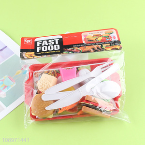 Wholesale Pretend Play Fast Food Set Toys Hamburger Playset for Kids Toddlers