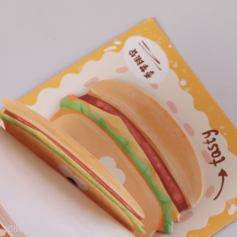 Popular products cartoon hamburger shape sticky note post-it notes