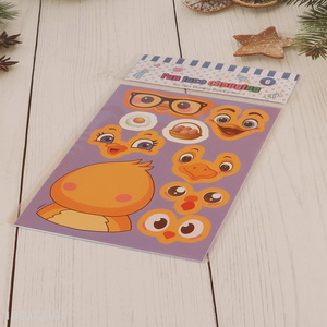 Top quality cute cartoon decorative face changing sticker for kids