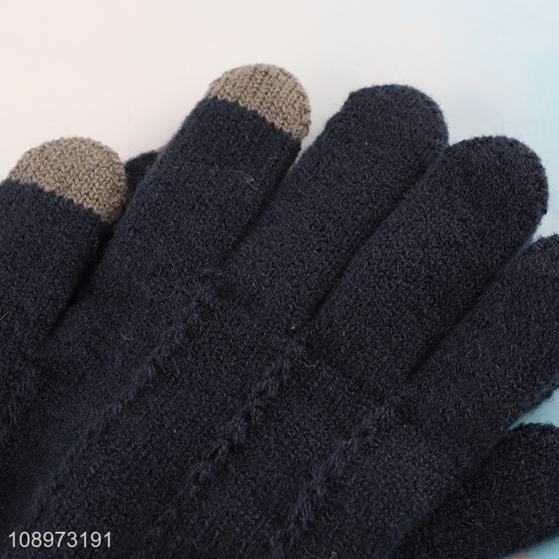 Good Quality Winter Knit Gloves Touch Screen Texting Gloves for Men