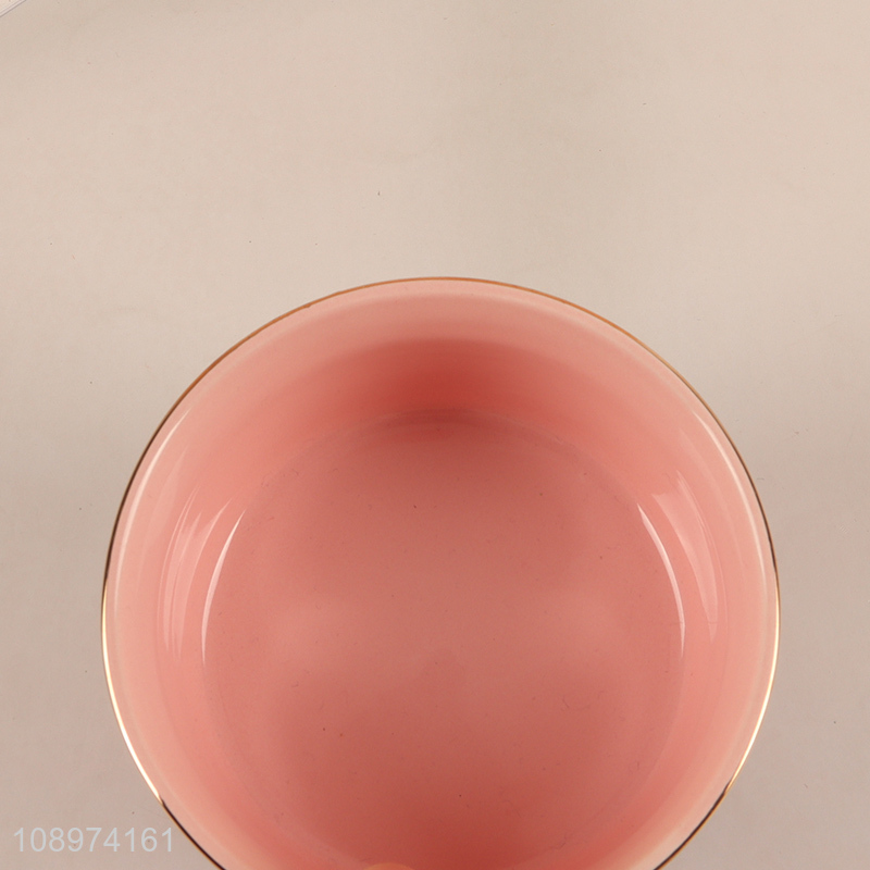 Popular products pink ceramic tableware bowl for home restaurant