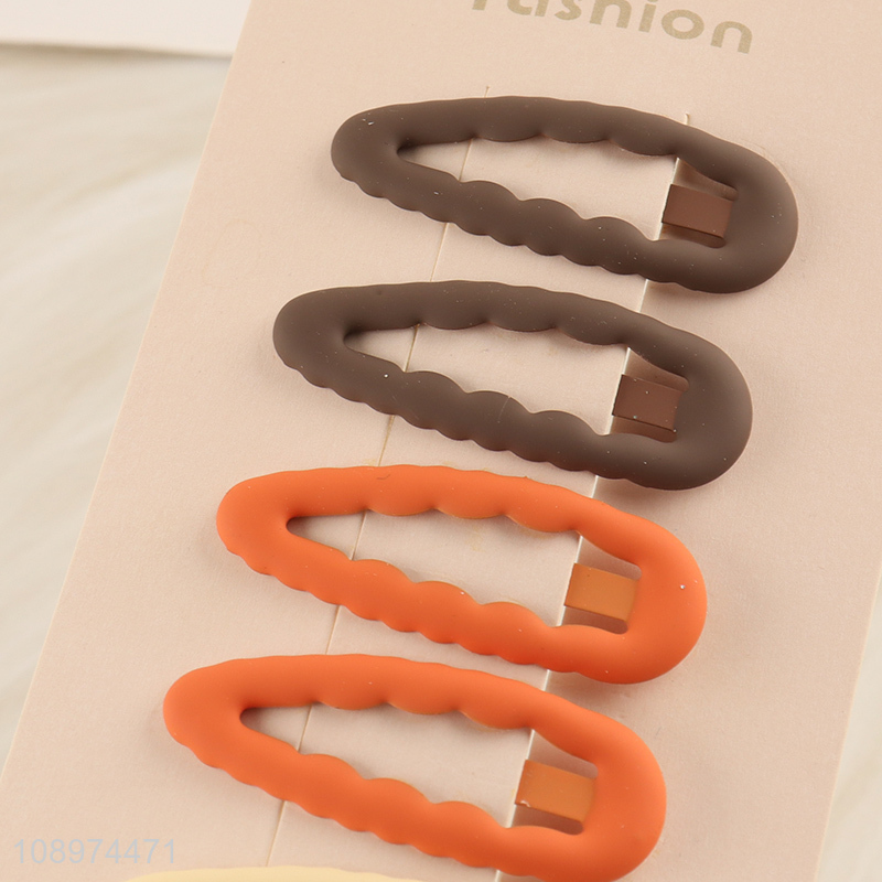 New Arrival 6PCS Non-Slip Matte Snap Hair Clips for Girls