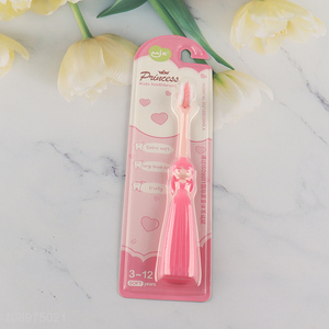 Good quality pink children princess oral care toothbrush