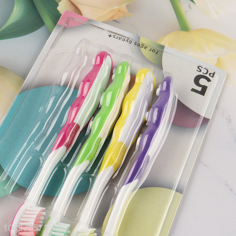 Hot products multicolor soft bristle kids toothbrush set