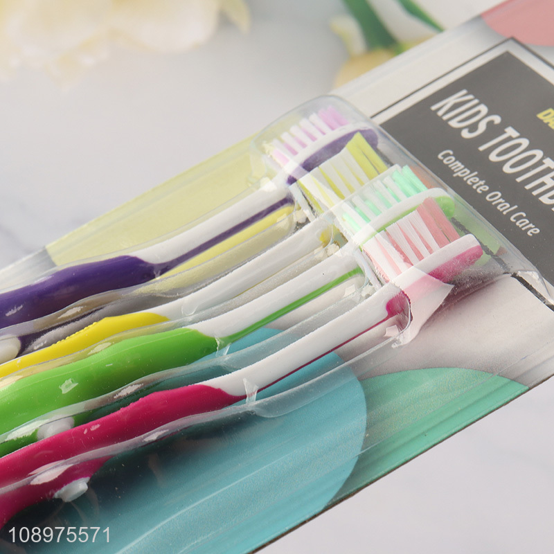 Hot products multicolor soft bristle kids toothbrush set