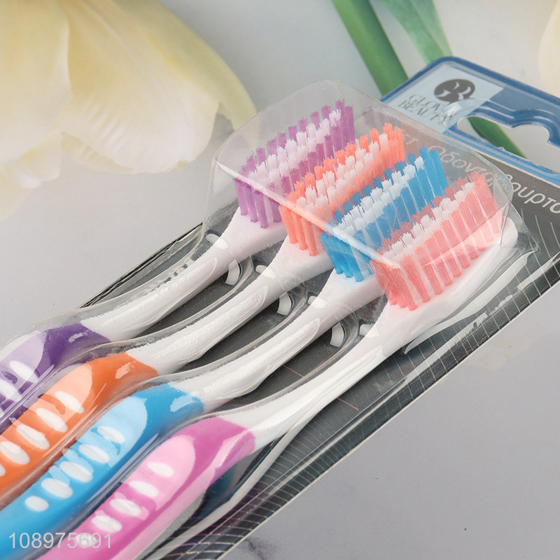 Good price 4pcs adult oral care soft toothbrush set for sale