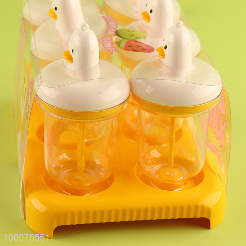 New arrival cartoon duck shape diy popsicle mold ice pop mold