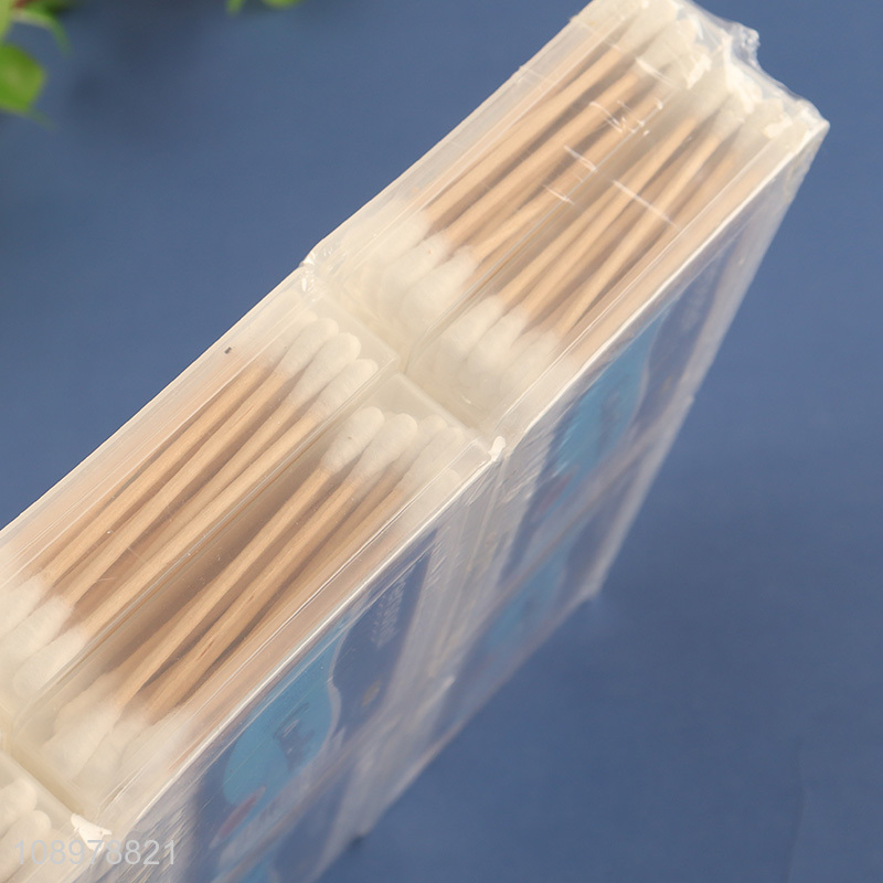 Hot products disposable personal care wooden stick cotton swab