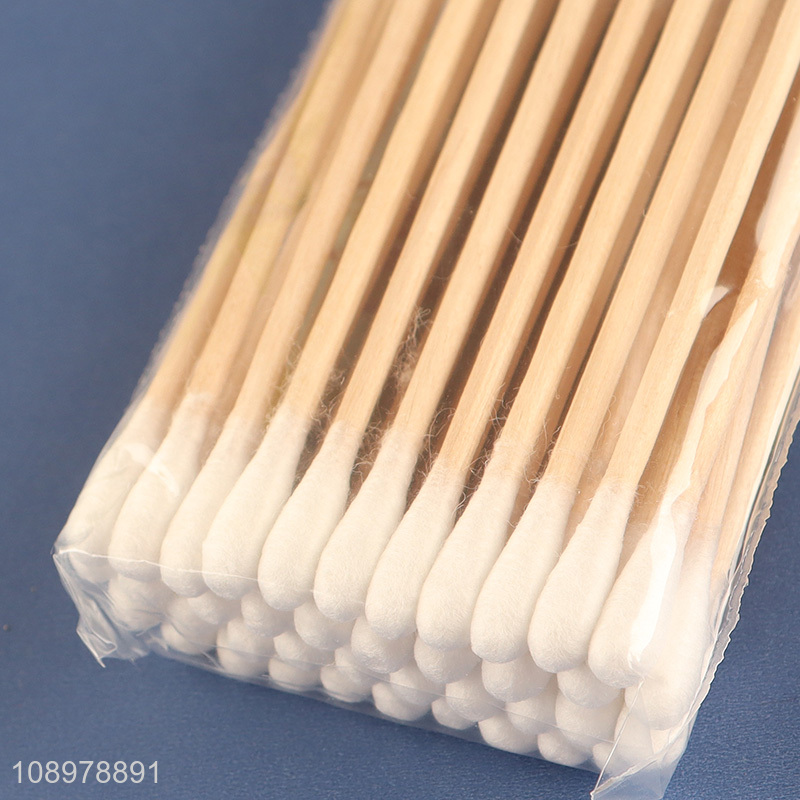 Good quality baby care disposable wooden stick cotton swab