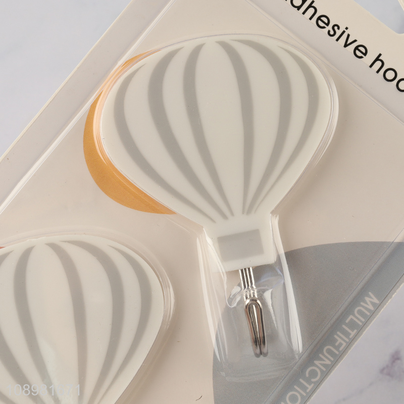 Low price 2pcs hot air balloon shaped sticky hook adhesive hook