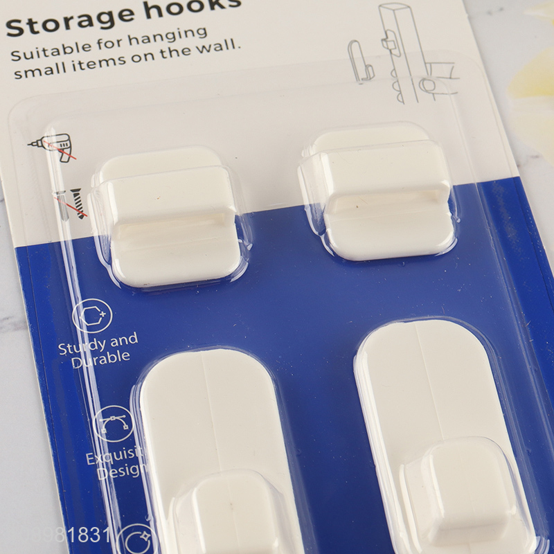 Factory supply 4pcs household sticky hook adhesive hook storage hook