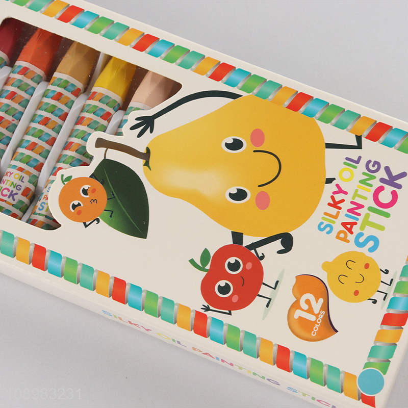 China products 12pcs non-toxic children painting crayon set for stationery