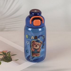 Wholesale 710ml Plastic Cartoon Bear Printed Water Bottle for Kids Boys Girls