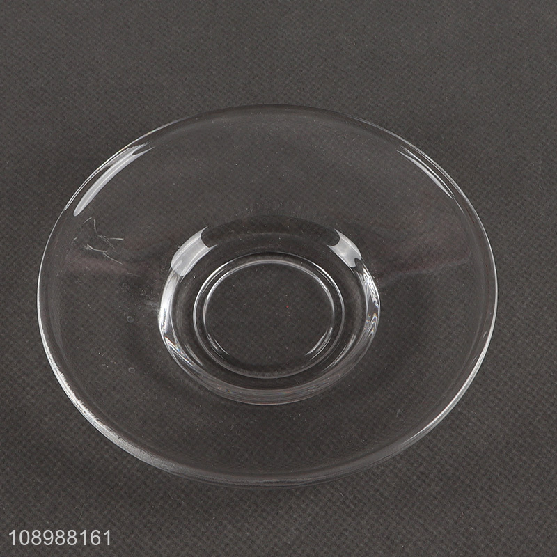 Good Quality 100ml Glass Teacup and Saucer Set for Juice Coffee