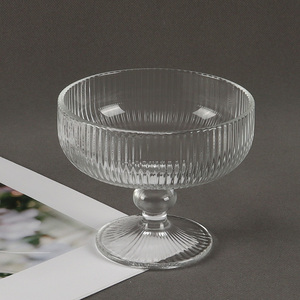 New Arrival 250ml Footed Glass Dessert Cup Glass Ice Cream Bowl for Cocktail