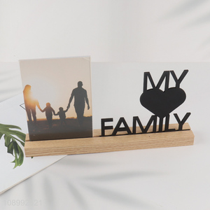 Low price wooden family photo frame for desktop decoration