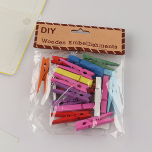 Popular products multicolor wooden clips diy paper clips