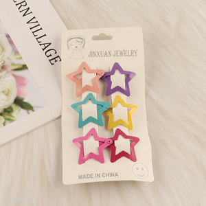 Good selling star shape multicolor hairpin hair accessories for girls