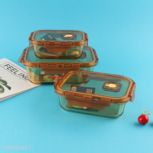 Hot products rectangle glass food container glass crisper