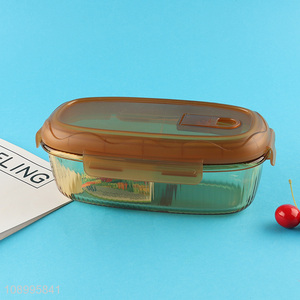 Low price heat-resistant glass crisper glass food container preservation box