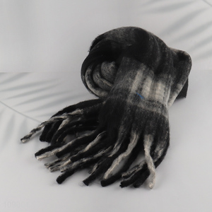 Hot Sale Women's Scarf Winter Cashmere Feel Plaid Scarf with Fringe