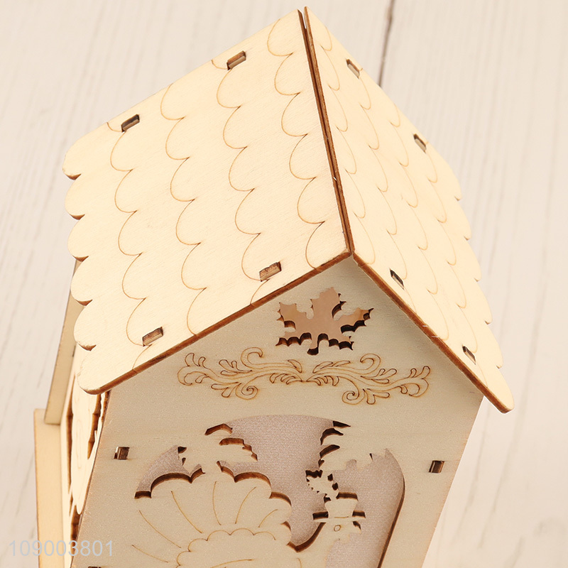 Hot Sale Hanging Thanksgiving Led Light Wooden House for Thanksgiving Decor