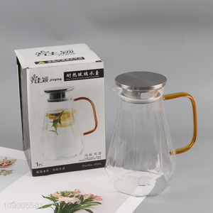 New arrival 1500ml heat-resistant glass water pot tea pot with handle