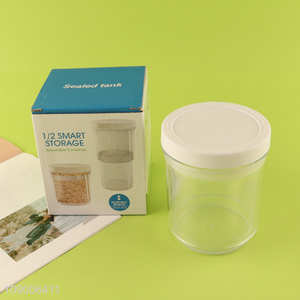 Good Quality Clear Plastic Retractable Food Storage Jar with Airtight Lid