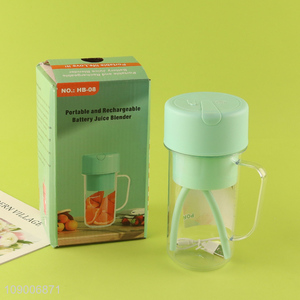 New Arrival 6-Blade USB Rechargeable Electric Juicer Cup with Straw