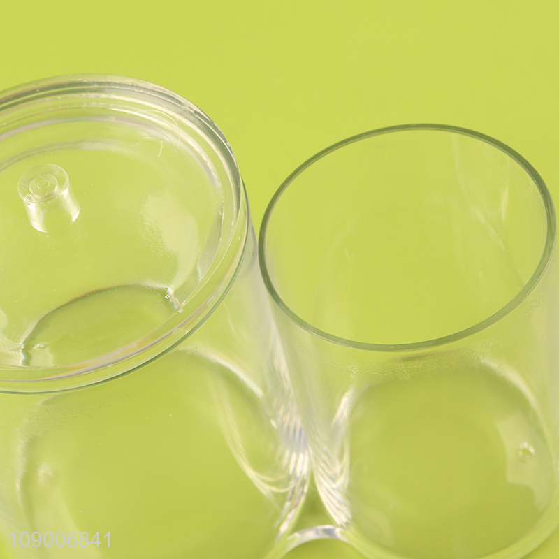 High Quality 2PCS Clear Acrylic Cotton Bud & Ball Organizers with Lid