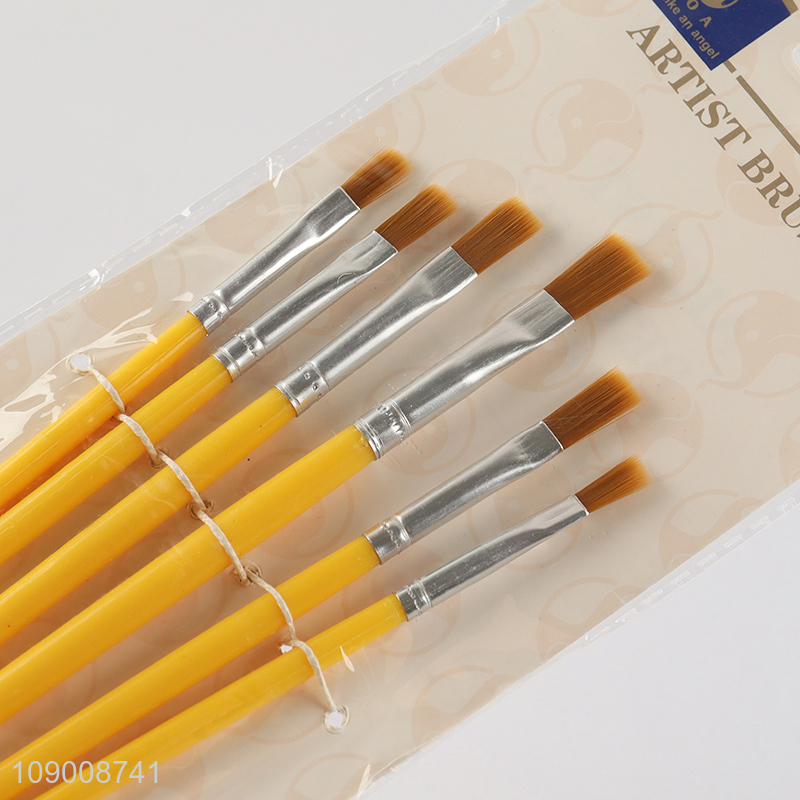 Hot Selling 6PCS Wooden Handle Paint Brush Artist Paintbrushes Set