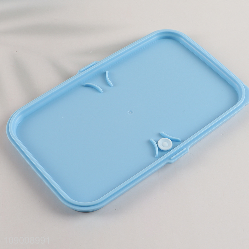 Most popular portable 1200ml blue lunch box bento box with fork&spoon