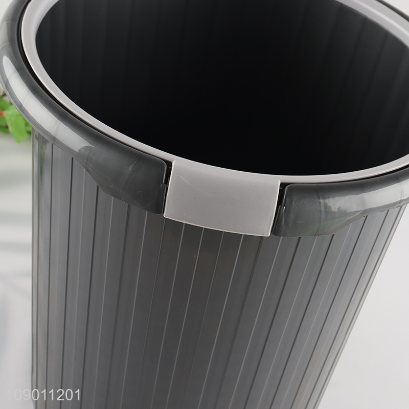 High Quality Open Top Trash Can Plastic Wastebasket with Pressure Ring