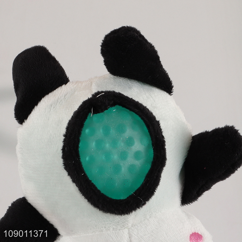 Hot selling cartoon panda shape plush squeeze ball toys wholesale