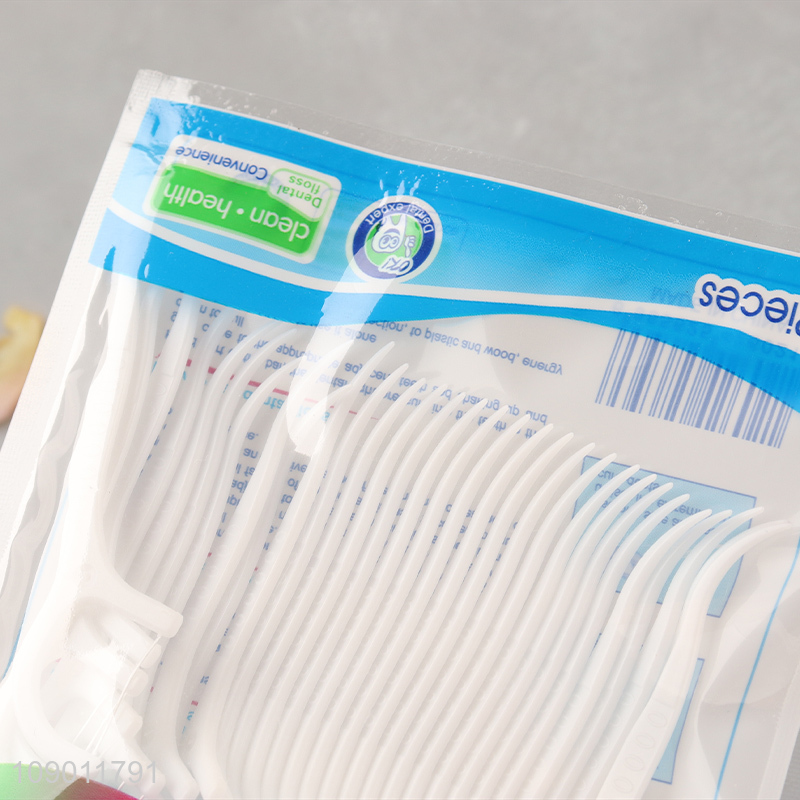 Hot Selling 30 Count Dental Floss Picks for Men Women Teeth Cleaning