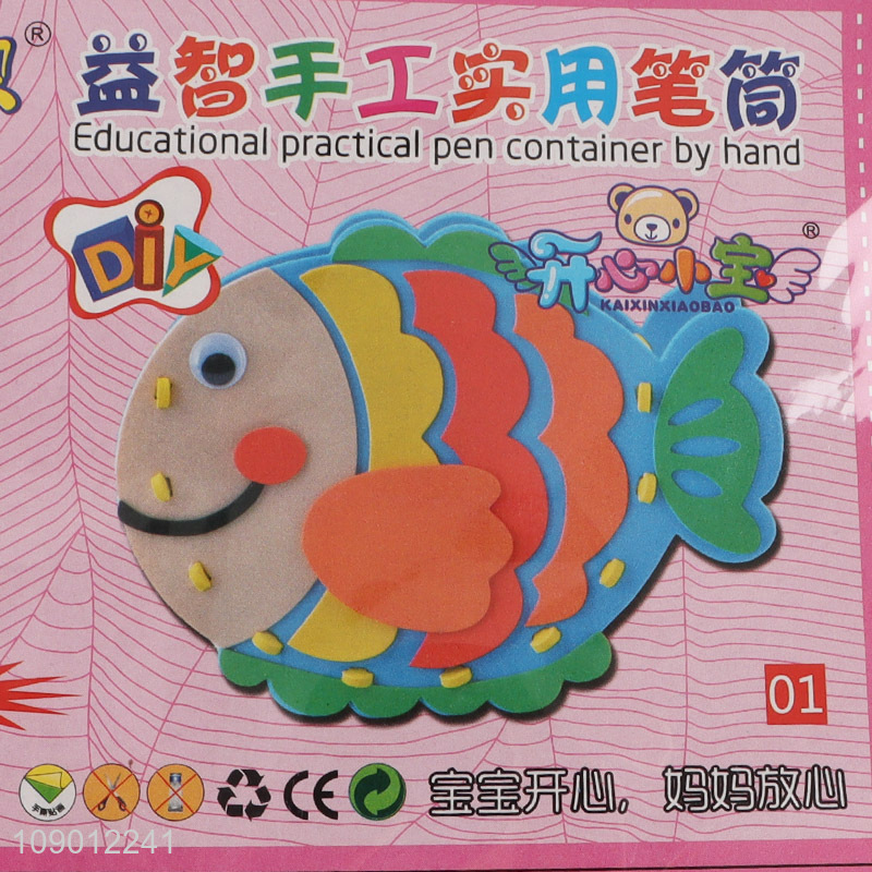 Top selling kids cartoon educational diy eva pen holder wholesale