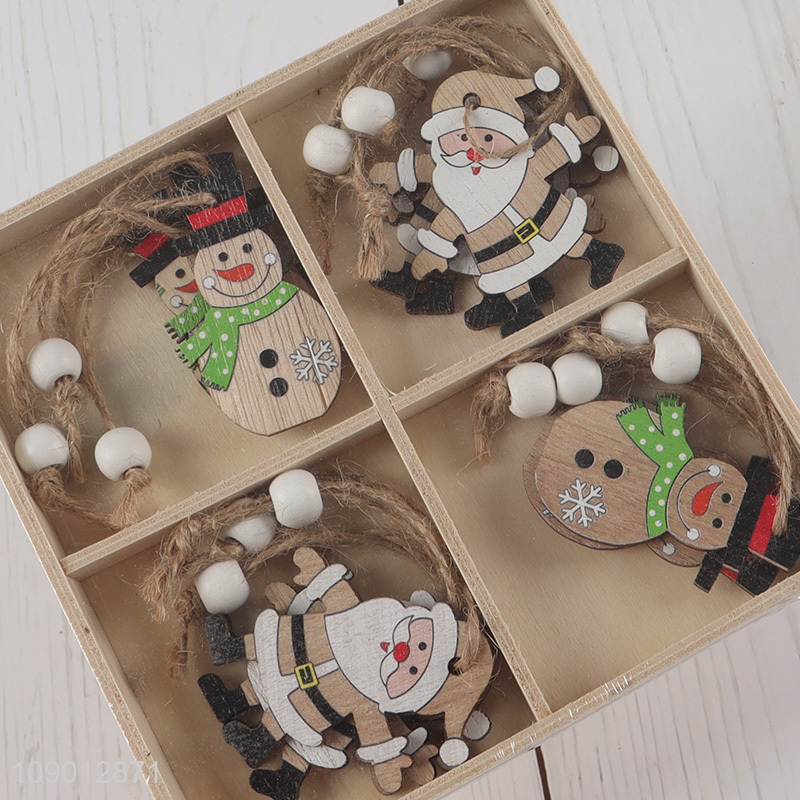 Latest products snowman wooden christmas tree hanging decoration christmas pendant decoration