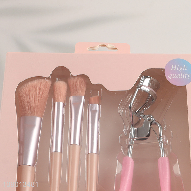 China supplier professional makeup tool makeup brush set with eyelash curler